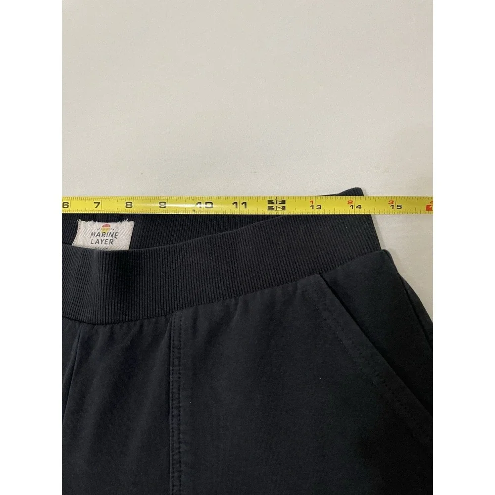 Marine Layer Womens Medium Black Elastic Waist Tapered Jogger Pants